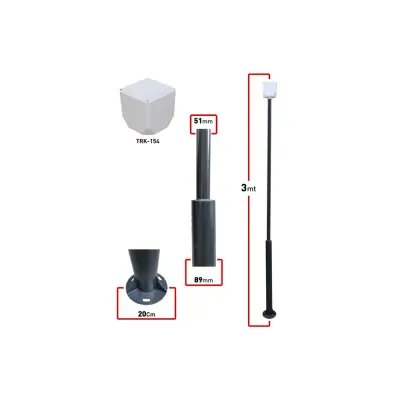 TRK 3 Metre 89x51x2 mm (+ Küp) Kamera Direk
