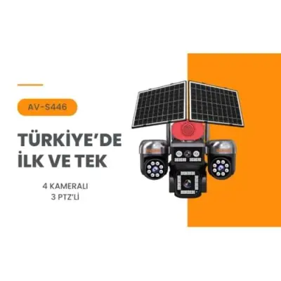 Avenir AV-S446 4 Kameralı 3 PTZ 12 MP Solar Kamera