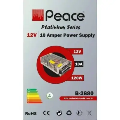 Peace B2880 12V 10A Metal Kasa Smps Adaptör