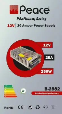 Peace B2882 12V 20A Metal Kasa Smps Adaptör