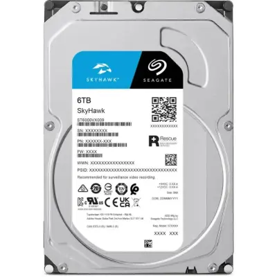 Seagate SkyHawk ST6000VX009 6 TB 3.5" SATA 256 MB 7/24 Güvenlik Diski