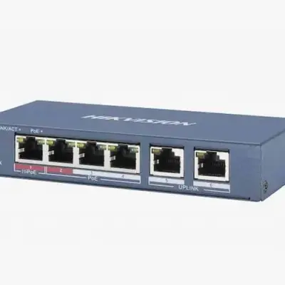 Hikvision DS-3E0106HP-E 4 Port PoE 10/100 Standart Switch