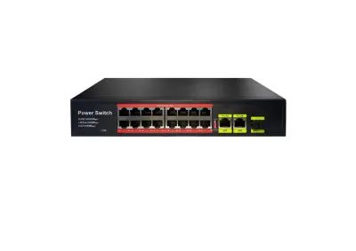 Uranium PoE-1621SFP-200W 16 Port 10/100 2xGigabit Rj45 1xSfp Uplink 200w PoE Switch