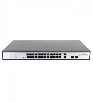 Uranium PoE-2421SFP-300W 24x10/100 2x Gigabit Uplink 1x SFP 360w PoE Combo Rack Tipi Switch