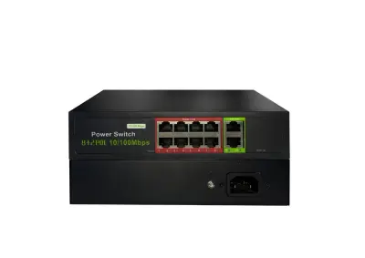 Uranium PoE-8002-96w 8 Port 10/100 + 2 Port 10/100 Rj45 Uplink 96w PoE Switch