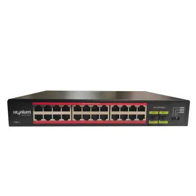 Uranium PoE-G2402SFP-300W 24 Port Gigabit 2xSfp Yönetilemez PoE Switch