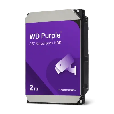 Wd Hdd 2 TB WD 3.5 Purple SATA3 5400RPM 64MB 7/24 Guvenlik WD22PURZ (3 Yil Resmi Dist Garantili)