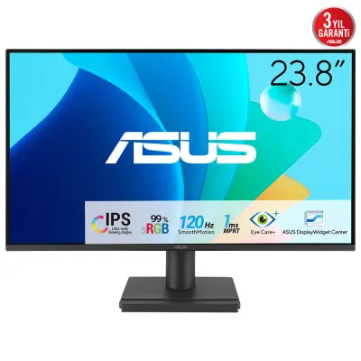 Asus VA249HG 23.8 IPS 1920x1080 1ms 120Hz 300cd HDMI VGA Vesa 3YIL Eyecare,Flıcker-Free,Düşük Mavi Işık, 99%SRGB, Çerçevesiz Monitör