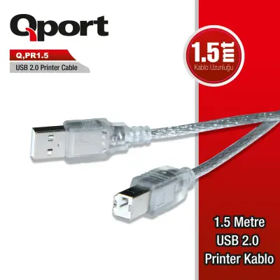 Qport Q-PR1.5 USB 2.0 Yazıcı Kablosu 1.5 MT