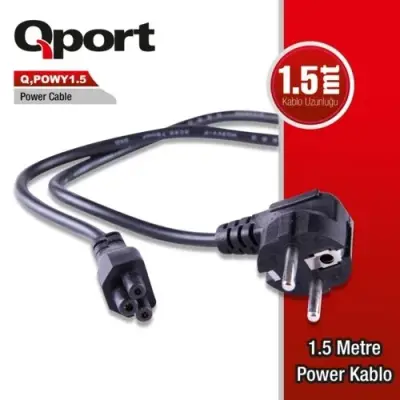 Qport Q-POWY1.5 1.5MT Notebook Power Kablo