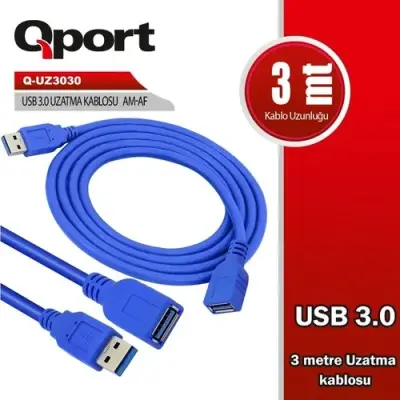 Qport Q-UZ3050 USB 3.0 Uzatma Kablosu 5 m