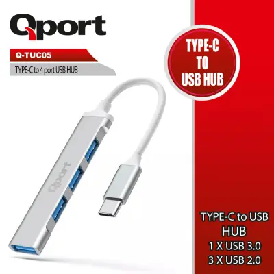 Qport Q-TUC05 4 Port TYPE-C TO USB3.0 Metal USB Çoklayıcı