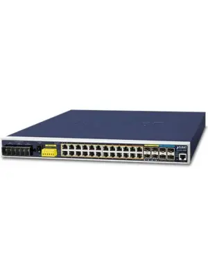 Planet PL-IGS-6325-24P4X 24 Port Gigabit PoE+ 4 Port SFP / 4 Port 10G SFP Yönetilebilir Layer 3 440W Endüstriyel Switch