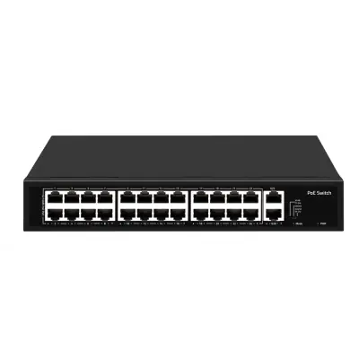 Starboard SB-3E0126P2G-E/NA 24 Port 100 Mbps PoE+ / 2 Port Gigabit Uplink 300W Yönetilemez Switch