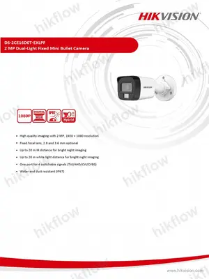 Hikvision DS-2CE16D0T-EXLPF 2 MP Sabit Mini Bullet Kamera