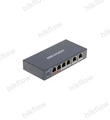 Hikvision DS-3E0106P-E/M 6 Port (4 PoE) 10/100 Mbps Yönetilmeyen PoE Switch, 35 W
