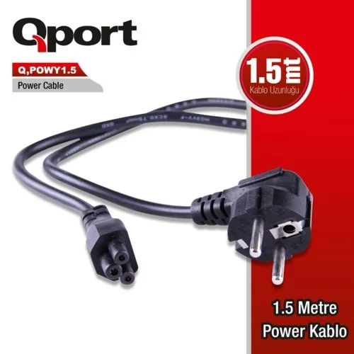 Qport Q-POWY1.5 1.5MT Notebook Power Kablo