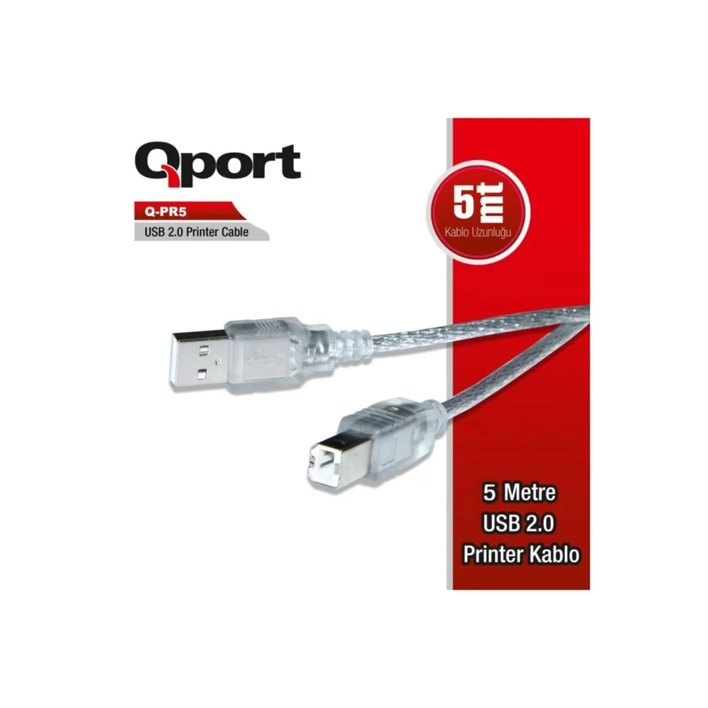 Qport Q-PR5 USB 2.0 Yazıcı Kablosu 5 m