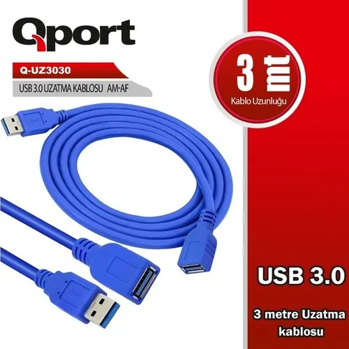 Qport Q-UZ3050 USB 3.0 Uzatma Kablosu 5 m