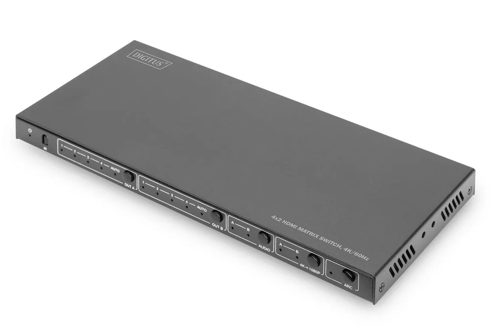 Digitus DS-55509 4 Giriş 2 Çıkış 4K 60Hz Edıd Arc Hdcp 2.2 18GBPS HDMI Matrix Switch