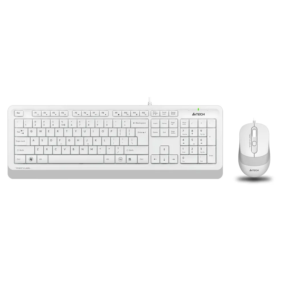 A4 Tech F1010 Kablolu USB Standart Beyaz Q Klavye+Mouse