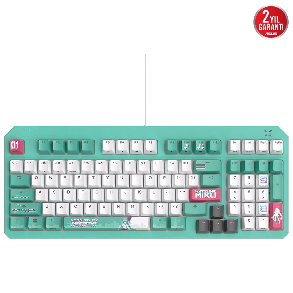 Asus TUF Gaming K3 Gen II Hatsune Miku Edition (RA09) Optik Mekanik RGB Oyuncu Klavyesi