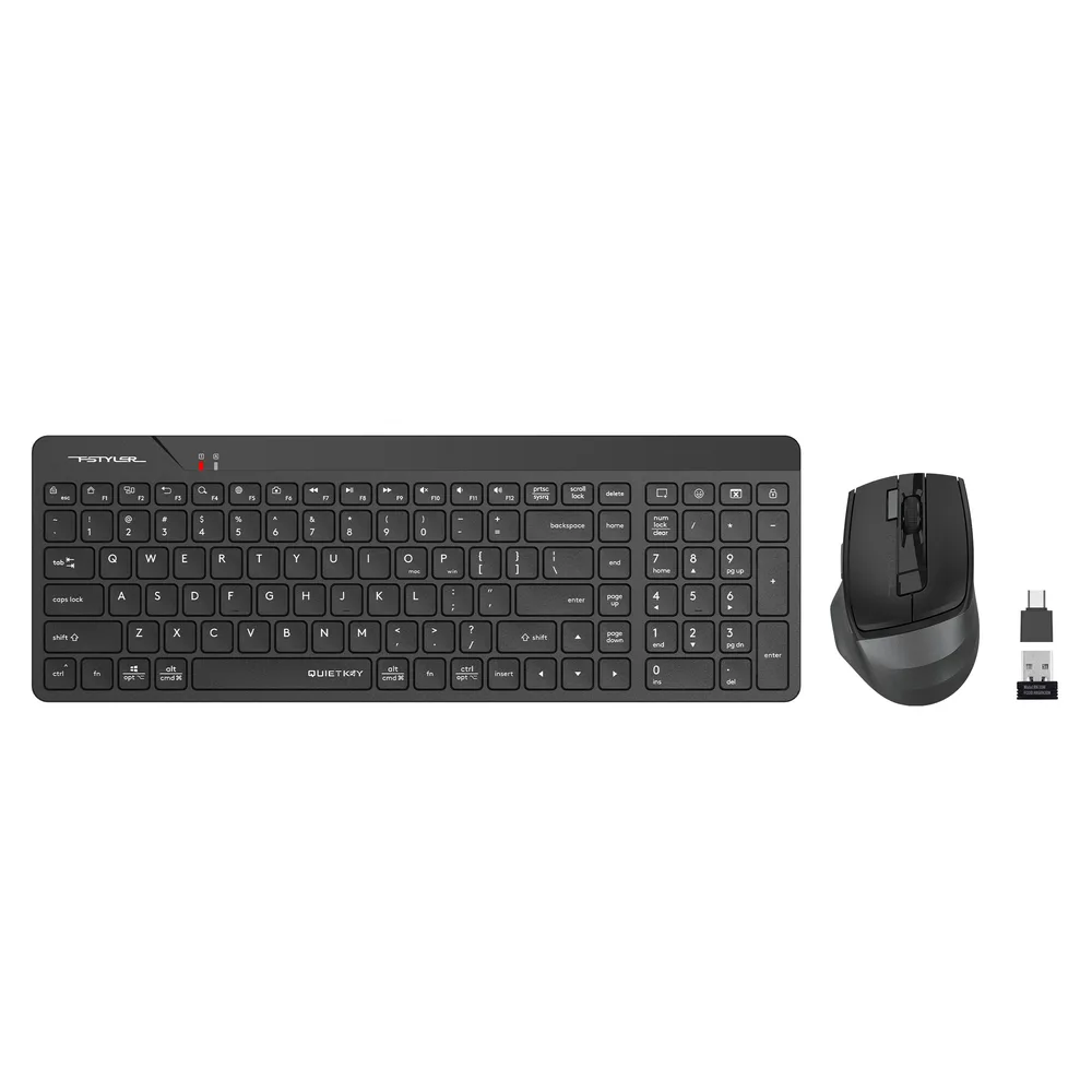 A4 Tech FG2400 Air2 Kablosuz Sessiz Klavye Mouse Seti Siyah