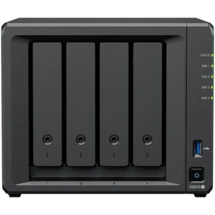 Synology DiskStation DS925+ 4GB 4 Yuvalı 2x2.5GbE NAS Depolama Ünitesi