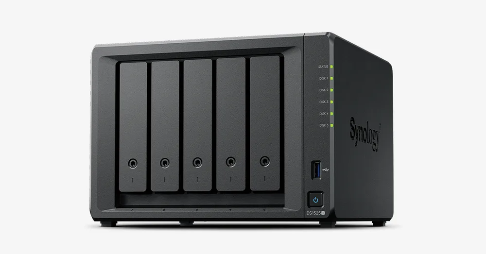 Synology DiskStation DS1525+ 8GB 5 Yuvalı 2x2.5GbE NAS Depolama Ünitesi