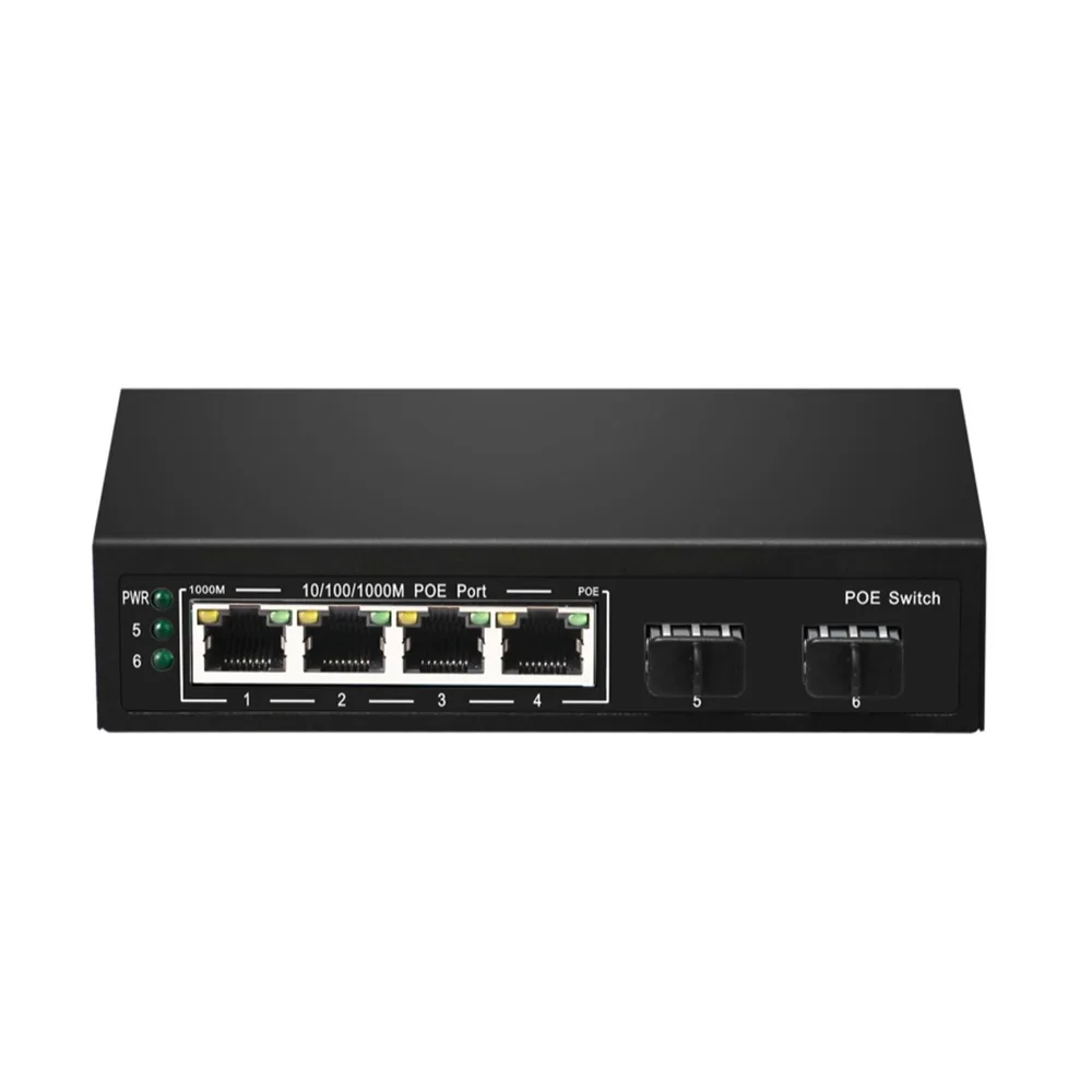Starboard PS6G-42ES 4 Port Gigabit PoE / 2 Port SFP Uplink 65W Yönetilemez Switch