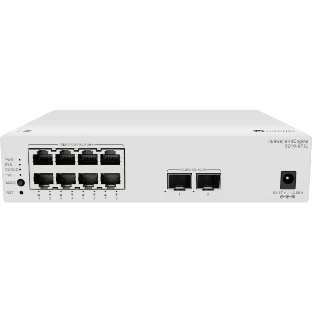 Huawei eKitEngine S210-8P2J 8 Port GE PoE+ 128 W, 2× 2.5G SFP Switch