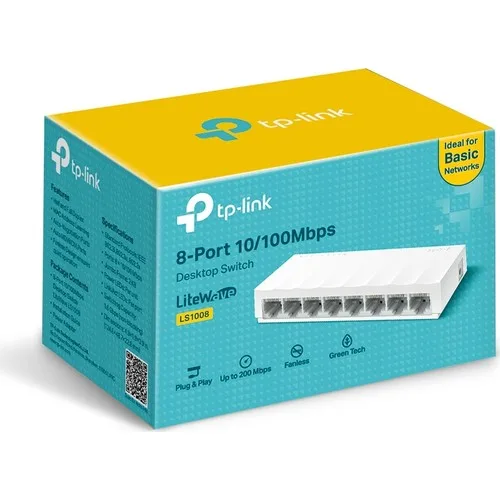 TP-Link LS1008 8 Port 10/100 Mbps Yönetilemez Masaüstü Switch