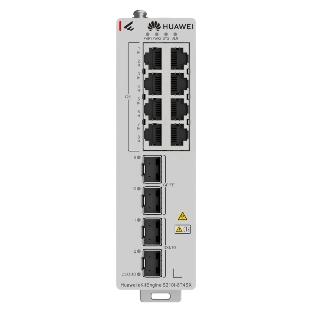 Huawei eKitEngine S210I-8T4SX 8GE, 2xGE + 2x10GE SFP Endüstriyel Switch