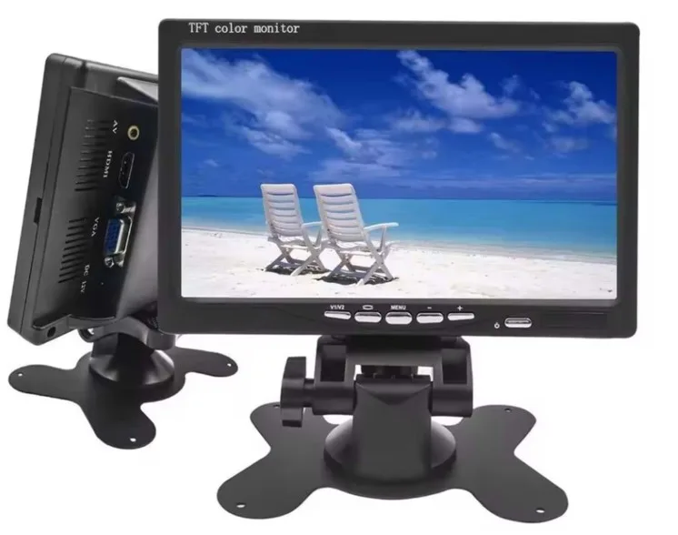 INOX-9025 7 inç HDMI VGA 2 AV Araç/Güvenlik Monitörü