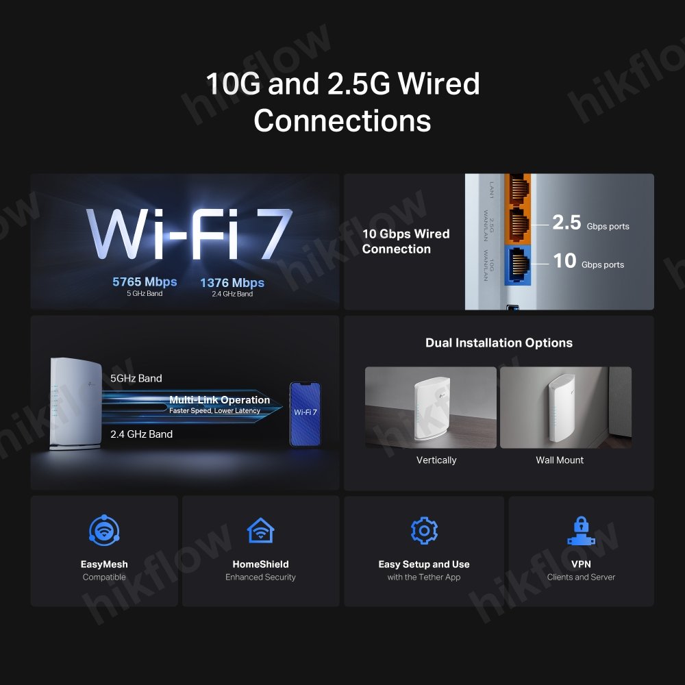 TP-Link Archer BE450 BE9300 Wi-Fi 7 Router