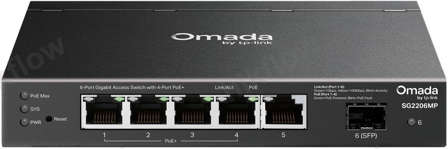 TP-Link Omada SG2206MP 6 Port 2.5G PoE+ Yönetilebilir Switch