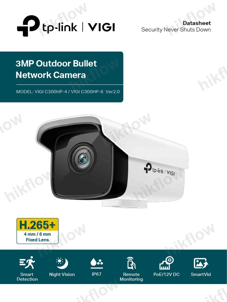 TP-Link VIGI C300HP 3MP Dış Mekan Bullet IP Kamera