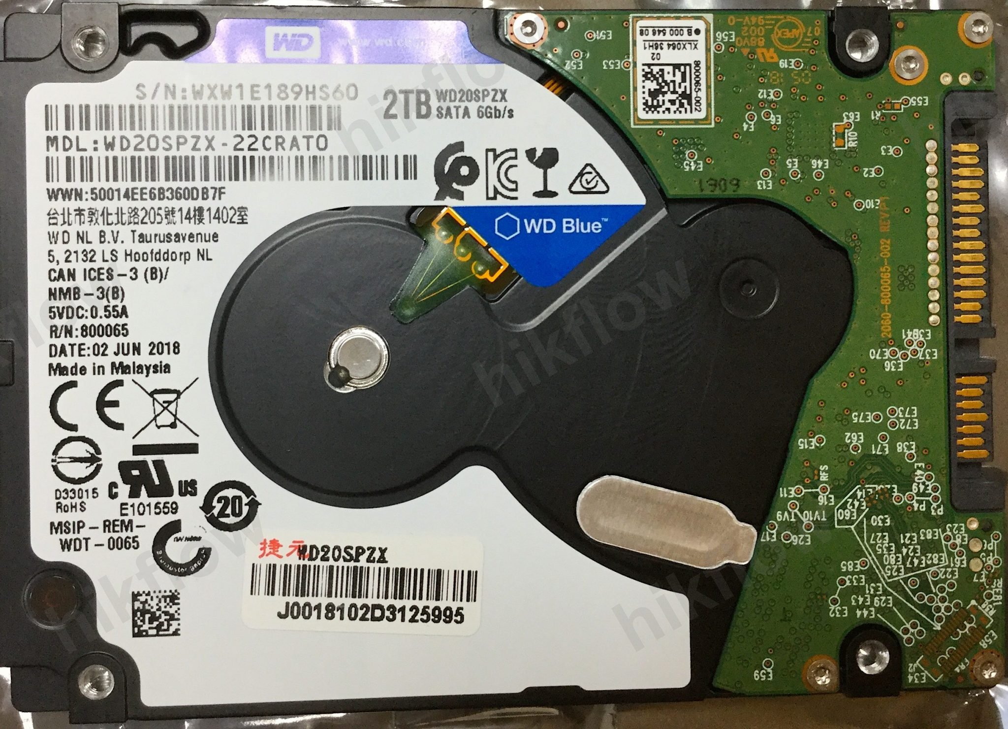 Western Digital Blue 2TB 2.5" HDD (WD20SPZX)